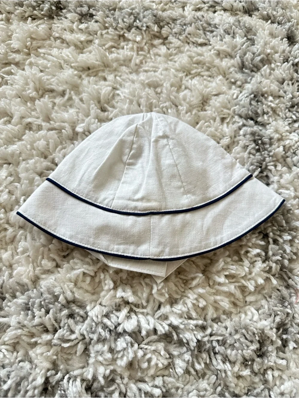 Janie and Jack baby girls navy style summer sunhat white 3-6 months